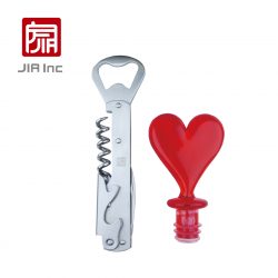 JIA 四合一不鏽鋼開瓶器+酒瓶塞組
